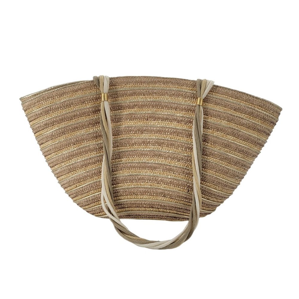 Beach Bucket Bag Tote with Multi Color Rope Handles Used